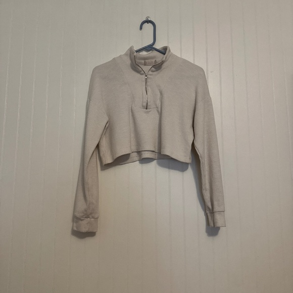 Cropped quarter zip sweatshirt - Picture 1 of 1